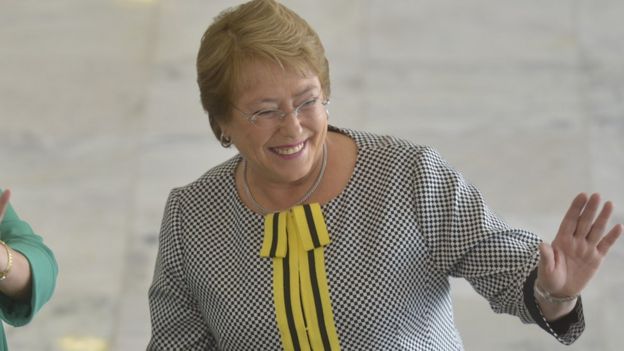 Michelle Bachelet em visita ao Brasil