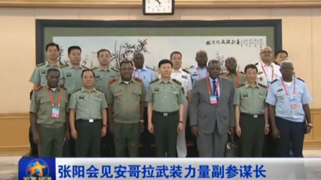 Chinese and Angolan military officials