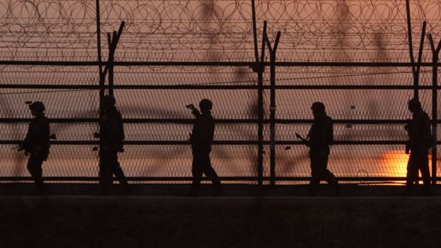 Frontera entre Corea del Sur y del Norte.