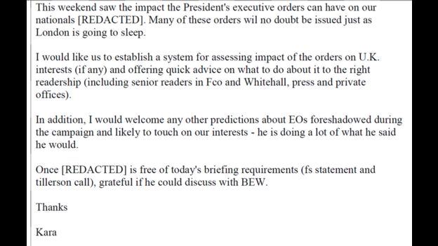 Foreign Office email