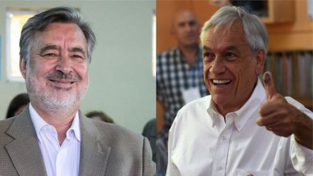 Alejandro Guillier y Sebastián Piñera