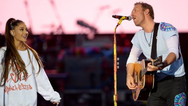 Ariana Grande and Chris Martin