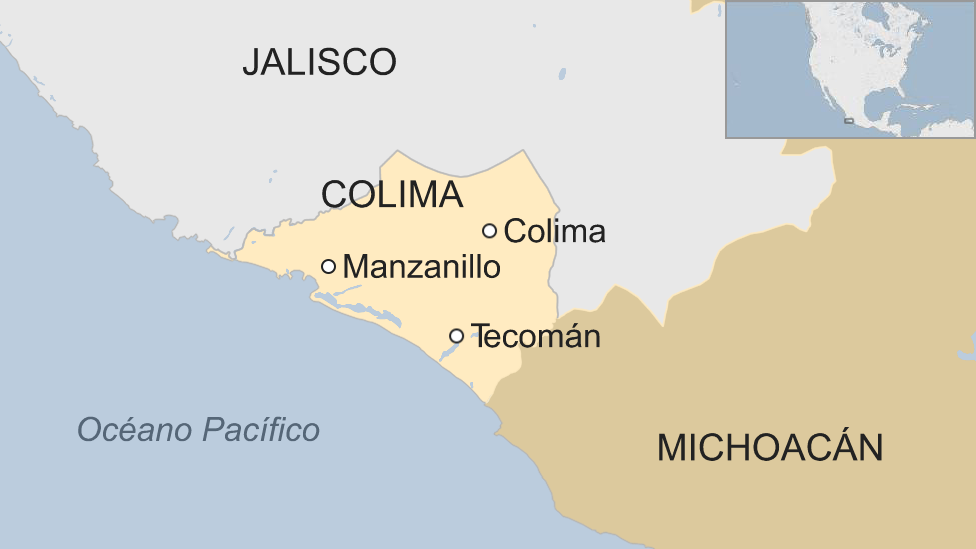 Mapa de la región de Colima