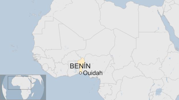 Ubicación de Ouidah, Benín