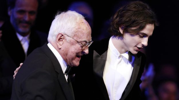 James Ivory and Timothee Chalamet