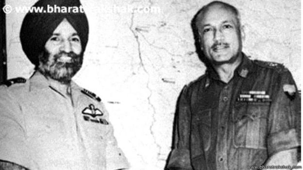 போரில் ராணுவத் தளபதி ஜே.என் செளத்ரி மற்றும் விமானப்படை தளபதி அர்ஜுன் சிங்