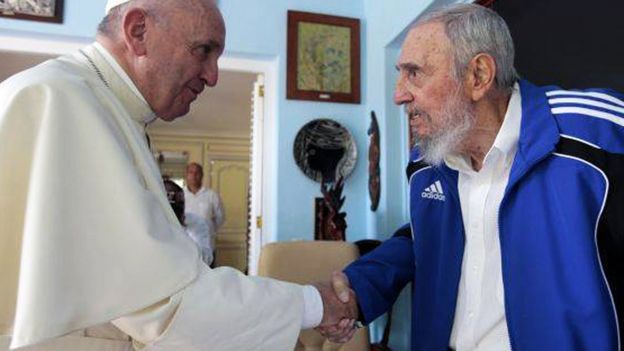 Papa Francisco y Fidel Castro en La Habana