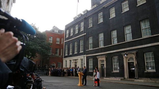 David Cameron and family outside Downing Street