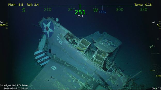 A Douglas TBD-1 Devastator aircraft discovered with the wreck