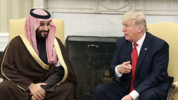 El príncipe saudita Mohammed bin Salman y Donald Trump.
