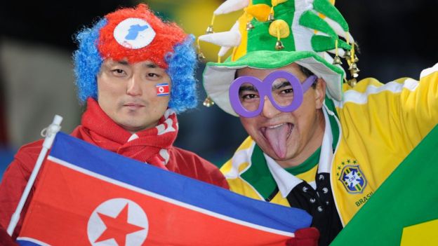 Corea del Norte y Brasil en el Mundial de 2010.