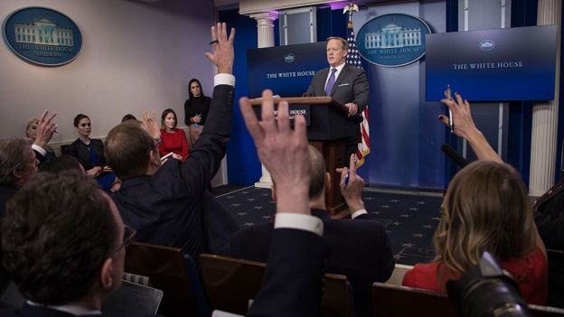 Conferencia de prensa en la Casa Blanca.