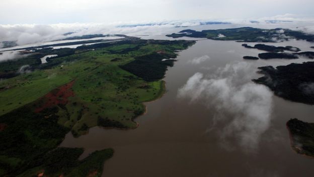 Localidade da Amazônia vista de cima