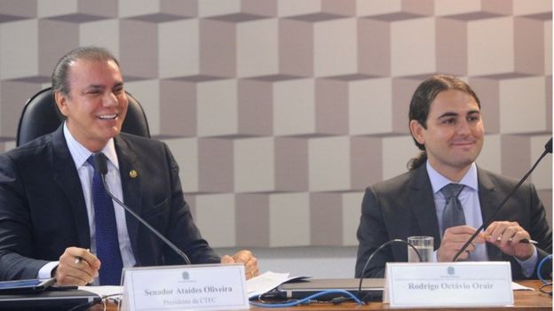 Senador Ataídes Oliveira e o economista Rodrigo Orair em audiência no Senado
