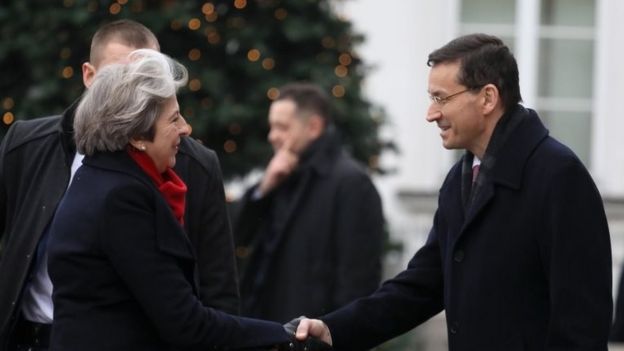 Theresa May meeting Mateusz Morawiecki before Christmas