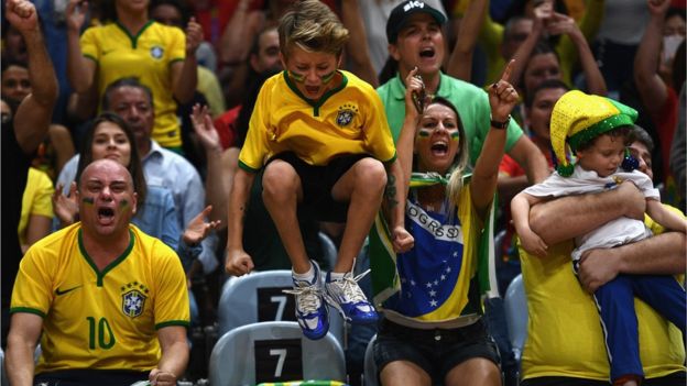 Torcida durante partida na Rio 2016