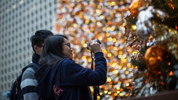 Decorações de Natal em Hong Kong