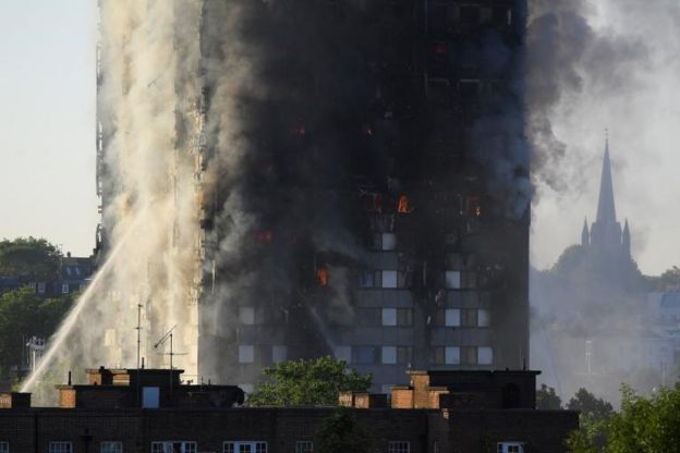 Incendio en la Torre Grenfell, en Londres.