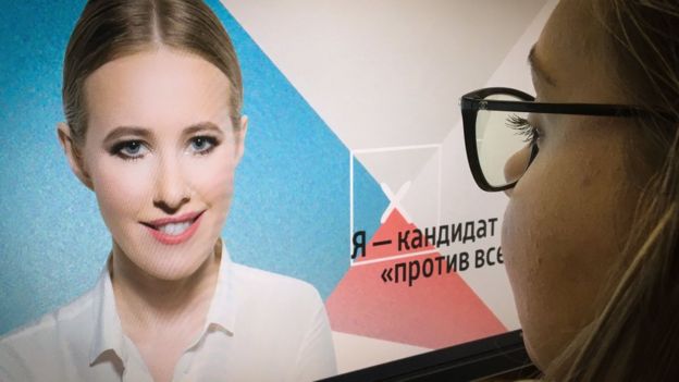 Afiche de campaña de Ksenia Sobchak.