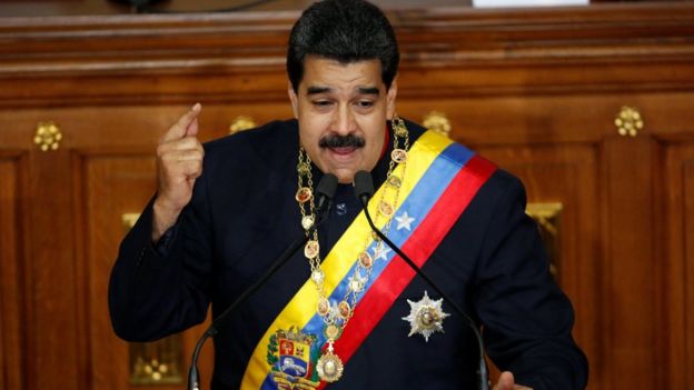 Maduro hablando en la Asamblea Nacional Constituyente.
