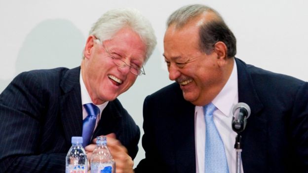 Bill Clinton y Carlos Slim.