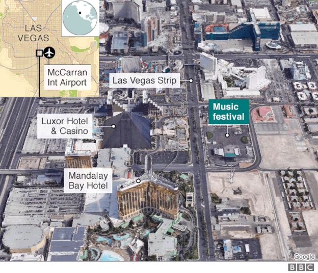 Aerial map of Las Vegas