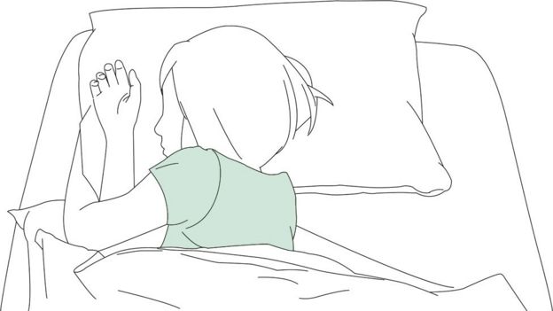 Woman lying on a bed