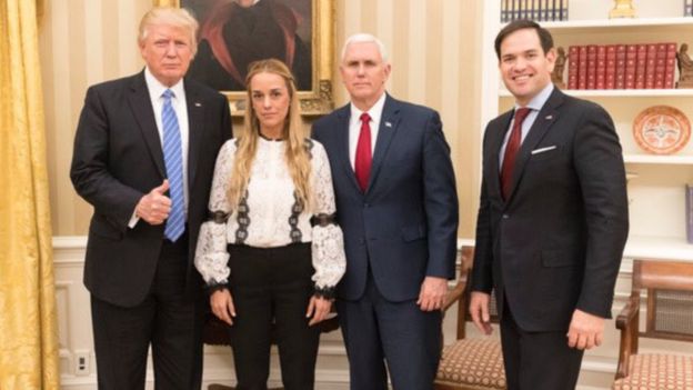 Donald Trump, Lilian Tintori, Mike Pence y Marco Rubio
