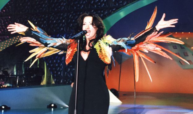 Dana International performing in 1998