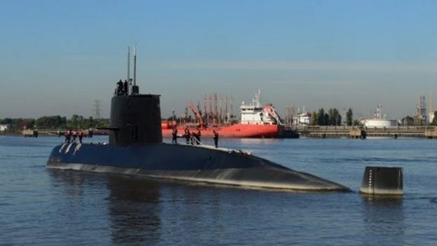 Handout picture taken in 2014 and released by the Argentine Navy on November 18 showing submarine ARA San Juan docked in Buenos Aires. Argentina's navy is hunting for one of its submarines which has been reported missing in the South Atlantic with a crew of 44 on board.