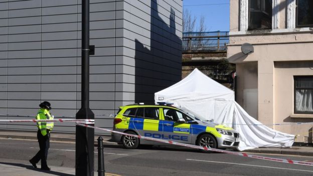 Scene of stabbing in east London