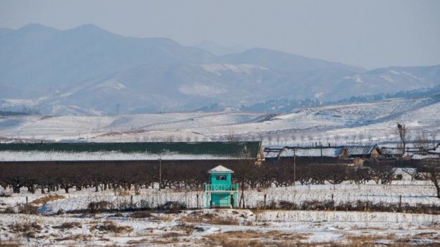 Frontera entre Corea del norte y China en la provincia china de Liaoning.