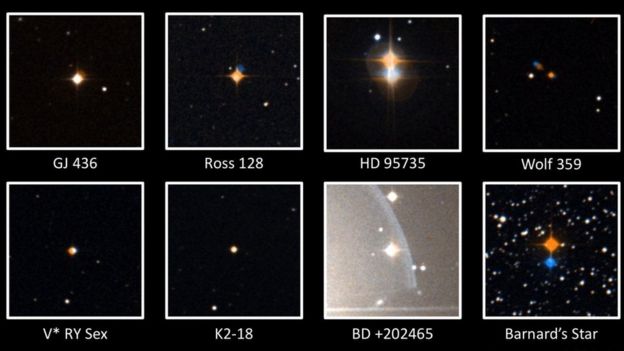 Imágenes de 8 estrellas estudiadas por el Observatorio de Arecibo