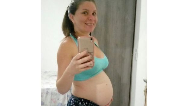 Claudineia dos Santos Melo when pregnant
