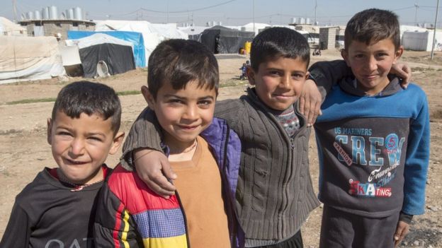 Niños yazidíes en el refugio de Dohuk, Irak