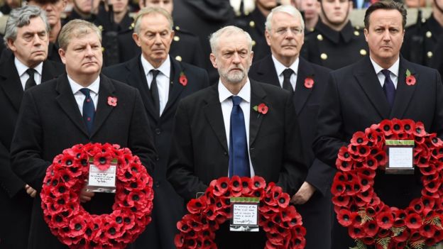 Political leaders at the Remembrance Sunday service