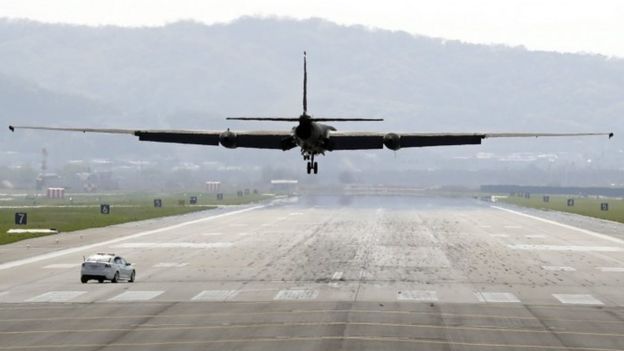 A U2 spy plane deploys from South Korea as the US monitors activity in the North, 24 April 2017