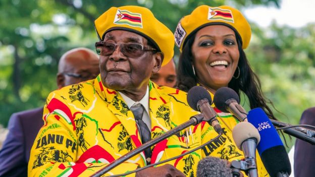 Grace y Robert Mugabe