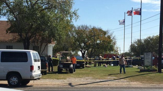 Zona del tiroteo de Texas el 5 de noviembre de 2017