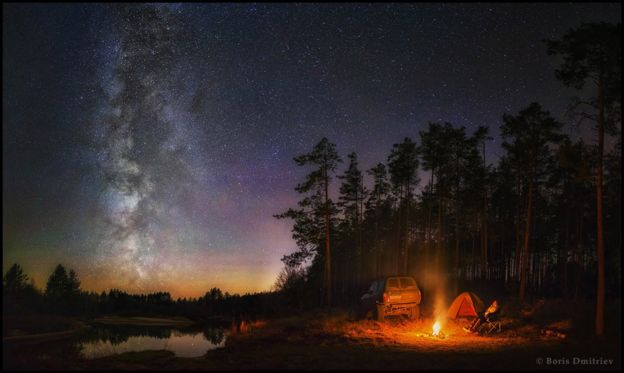 Acampando en Rusia bajo las estrellas