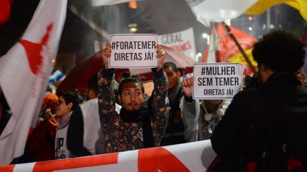 Protesto contra Temer na Avenida Paulista