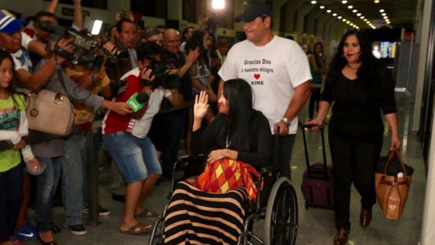 Ximena Suárez a su regreso a Bolivia