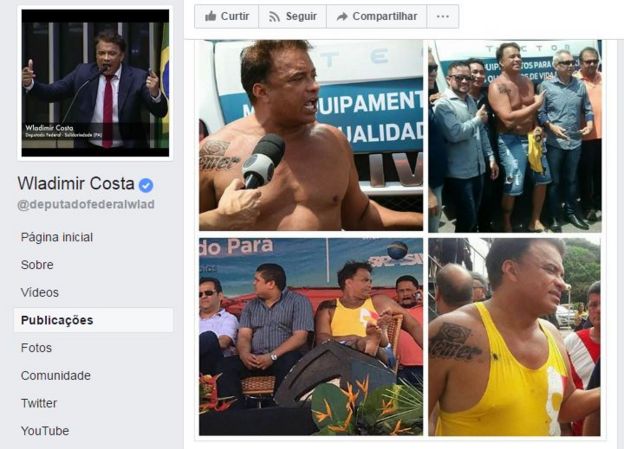 Postagem na página do deputado no Facebook
