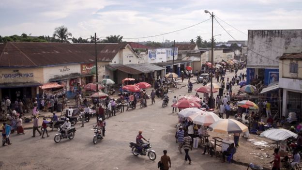 Una calle en Kananga, República Democrática del Congo