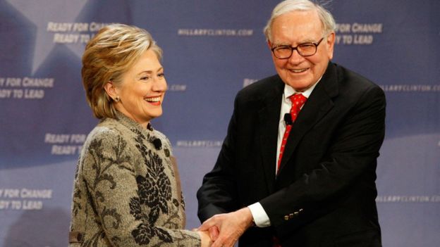 Hillary Clinton y Warren Buffet.