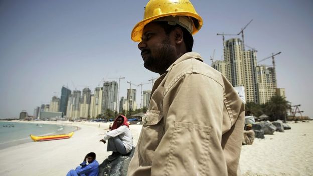 Trabalhador da construção civil em Dubai