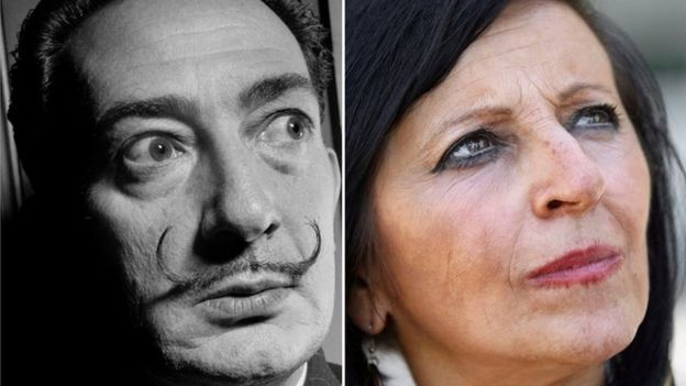 Foto comparativa: Salvador Dalí y Maria Pilar Abel Martínez