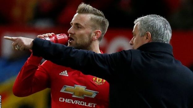 Luke Shaw na Jose Mourinho