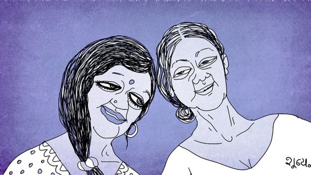 கார்ட்டூன் பெண்கள் இருவர்