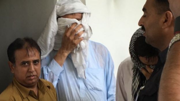 Father and former husband of Samia Shahid leave court in Pakistan